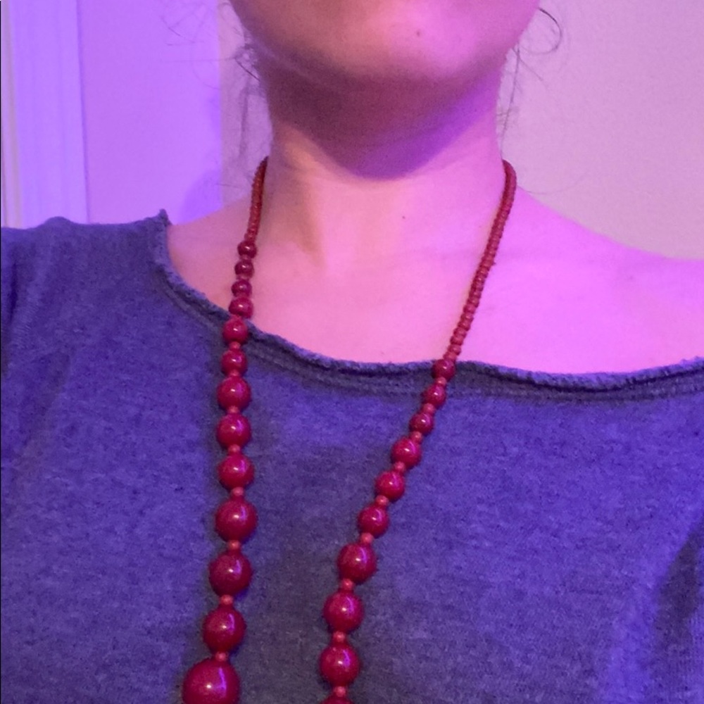 Red Pearl Necklace.
